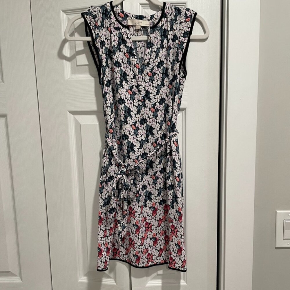Loft Floral Tie Dress